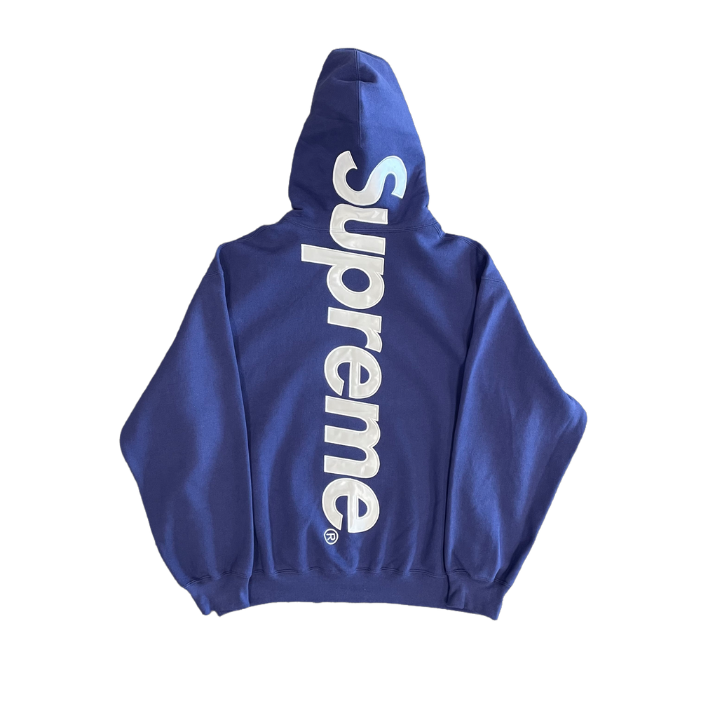 Supreme Satin AppliquÃ© Hoodie Navy