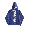 Supreme Satin AppliquÃ© Hoodie Navy