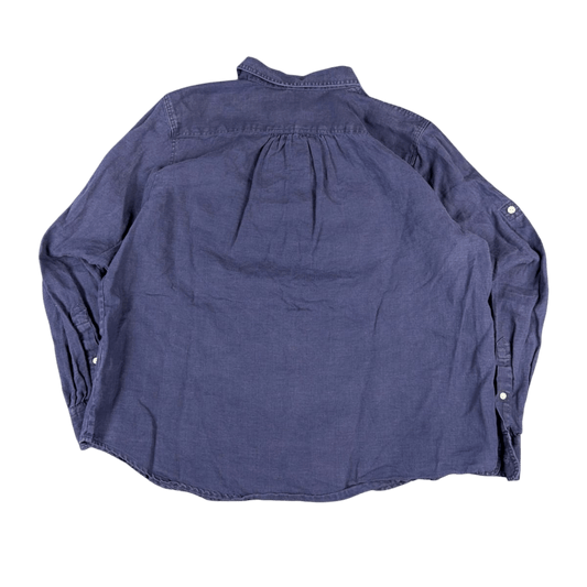 Lauren Ralph Lauren Linen Button-Up Shirt - Navy Blue (XL)