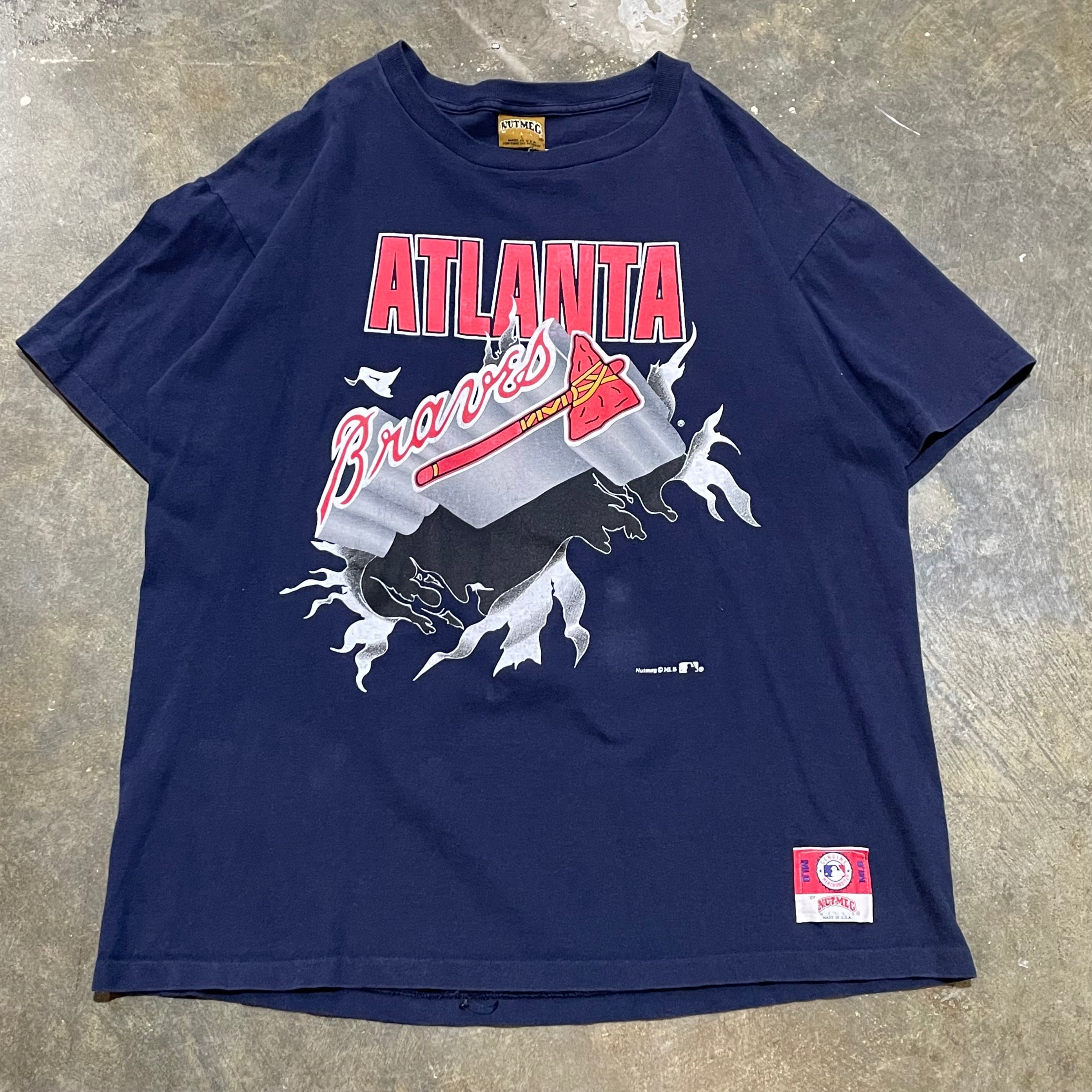 Atlanta Braves Navy Nutmeg Tomhawk Breakthrough Tee