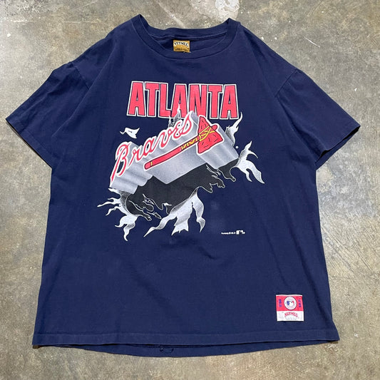 Atlanta Braves Navy Nutmeg Tomhawk Breakthrough Tee