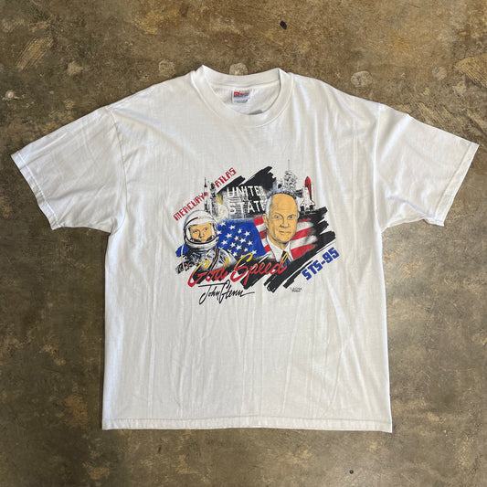 Mercury Atlas USA Space White Tee