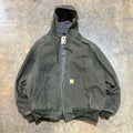 Green Lined Carhartt Hooded Jacket (Broken Zip)
