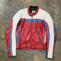 Red White And Blue 90s Leather Jacket