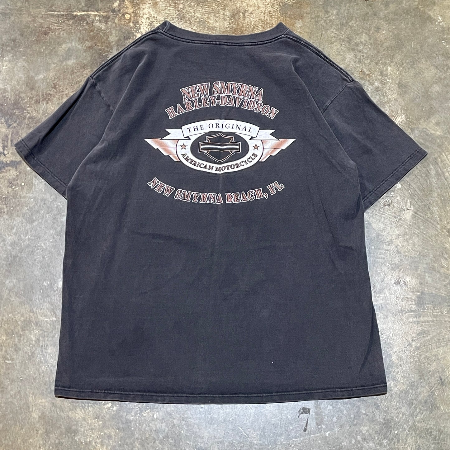 Black Harley Davidson Bald Eagle Tee