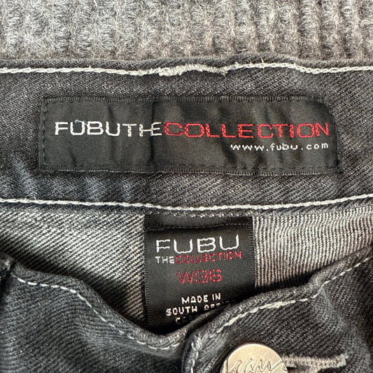 FUBU THE COLLECTION Denim Shorts - Black/Grey (36)