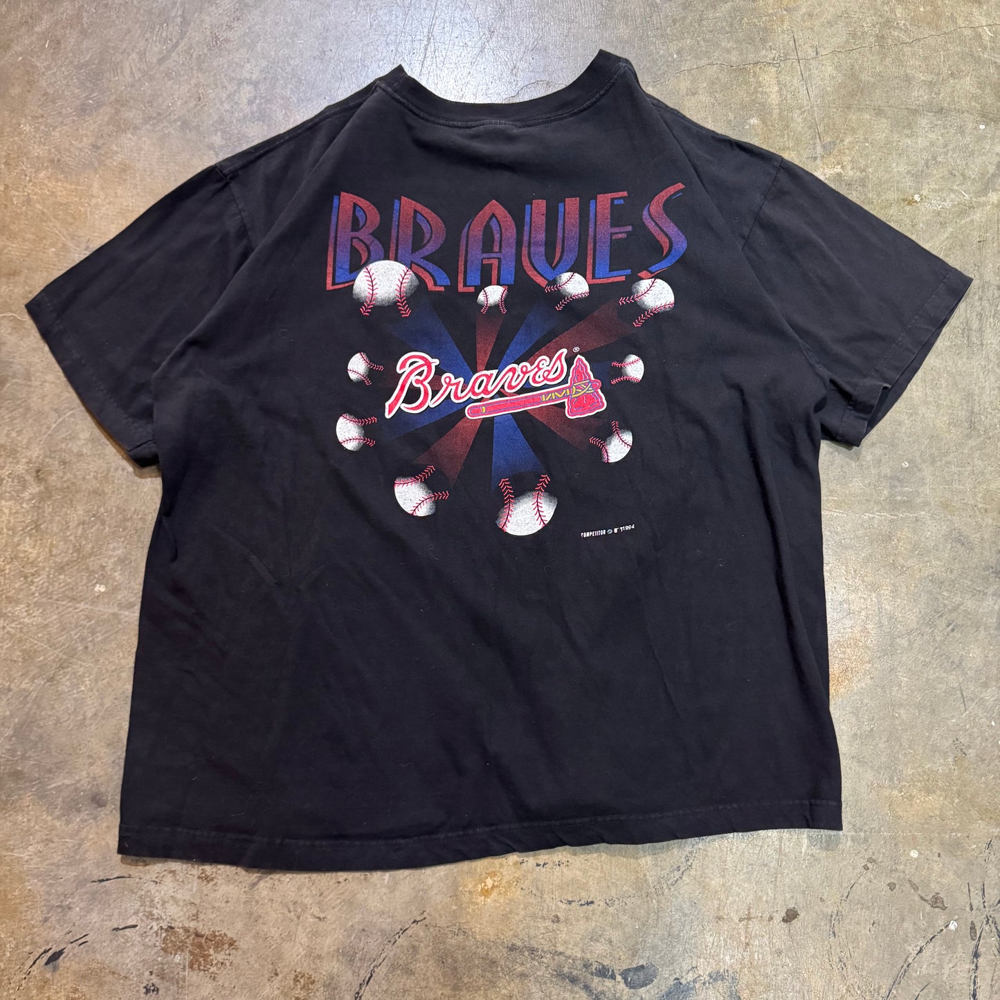 Atlanta Braves 1994 Baseballs Flying Black Tee