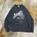 Street Eagle Flame Sleeve Biker LS Tee