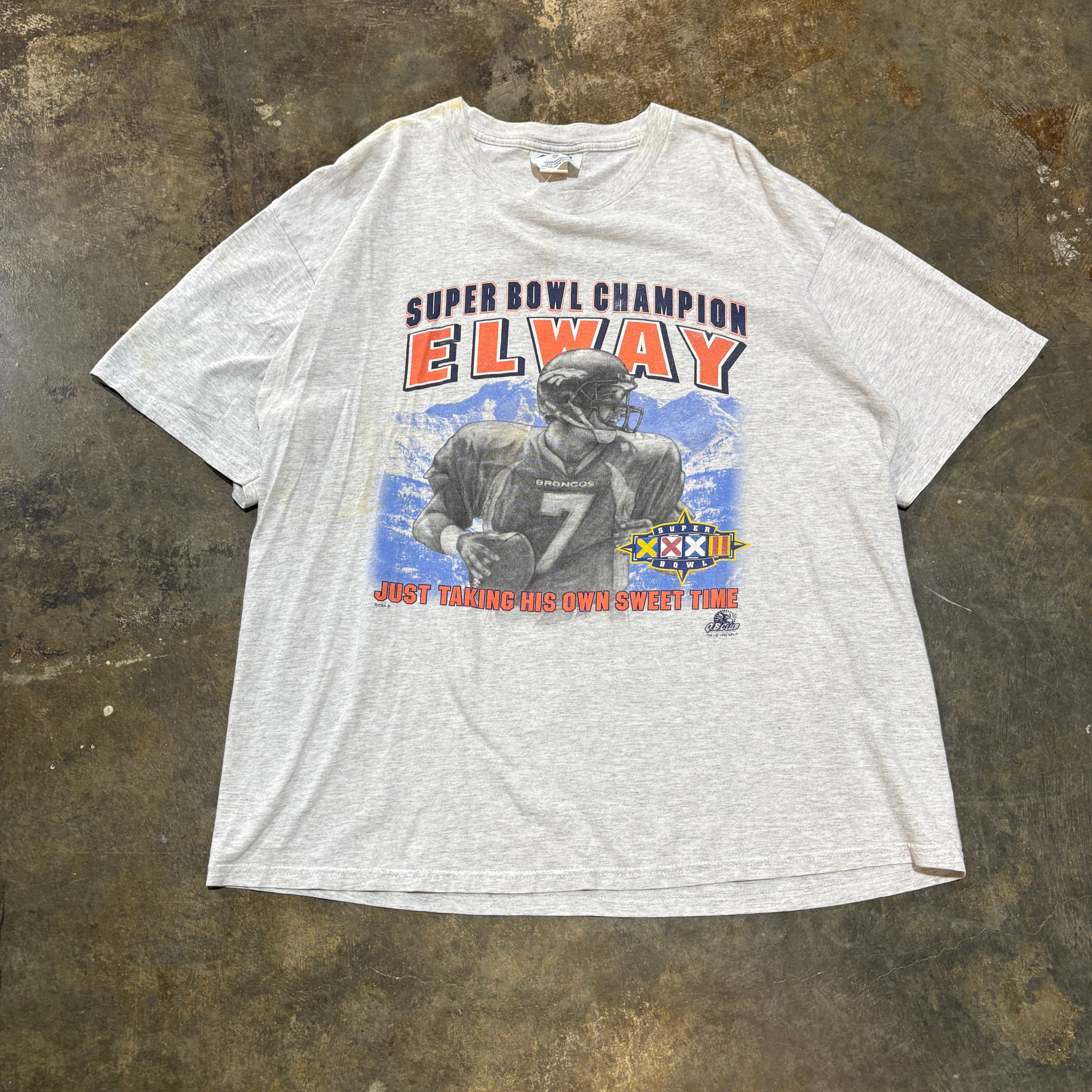 Grey Super Bowl Champ Elway Tee