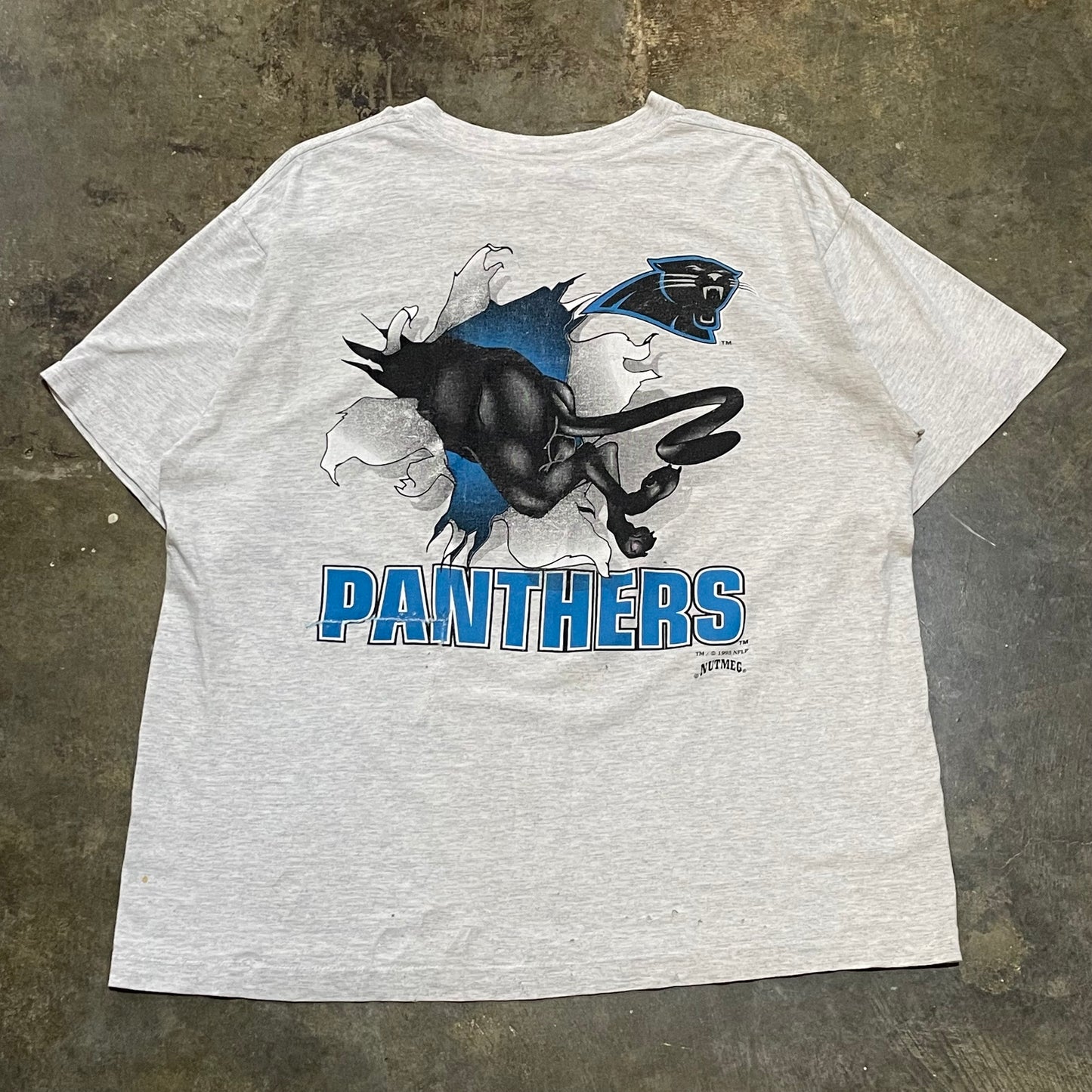 Grey 1993 Nutmeg Carolina Panthers Breakthrough Tee