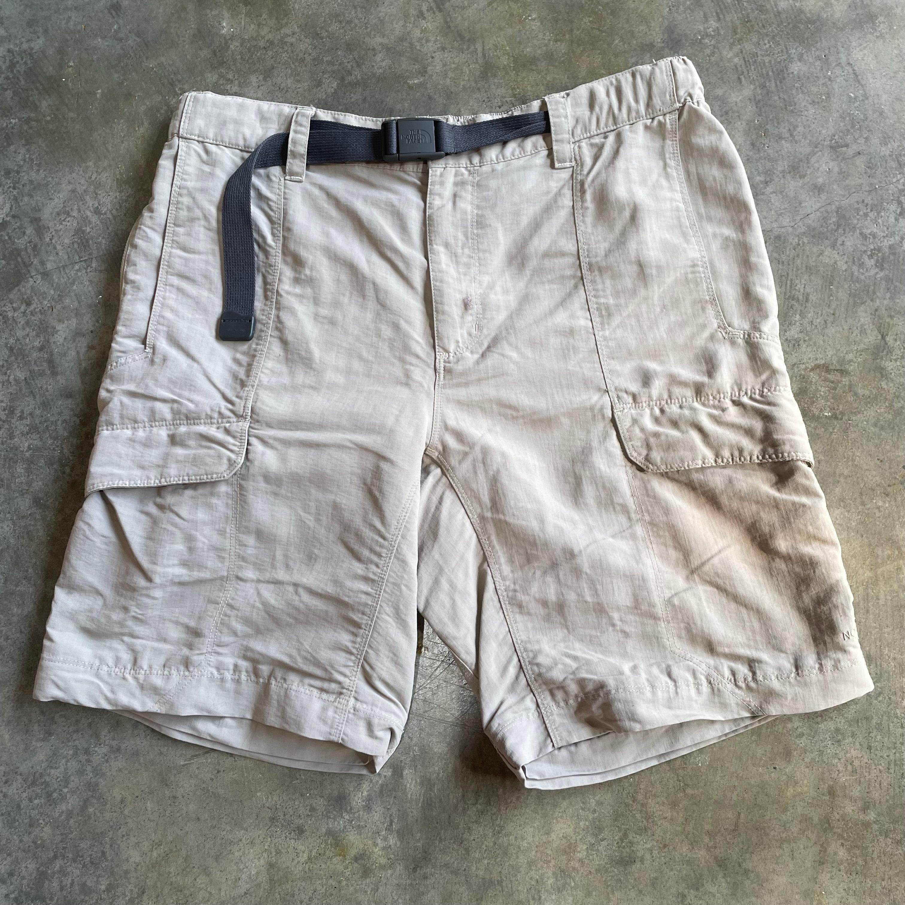 Tan TNF Nylon Cargos shorts