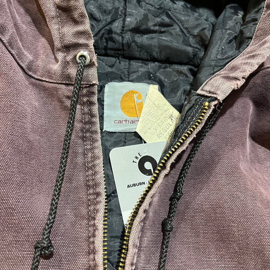 Carhartt J06 Burgundy Hooded Work Jacket 9