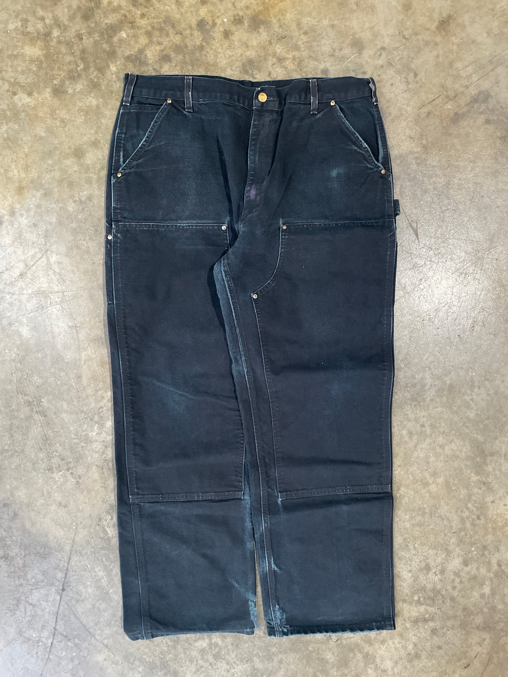 Dark Black Double Knee Work Pants1