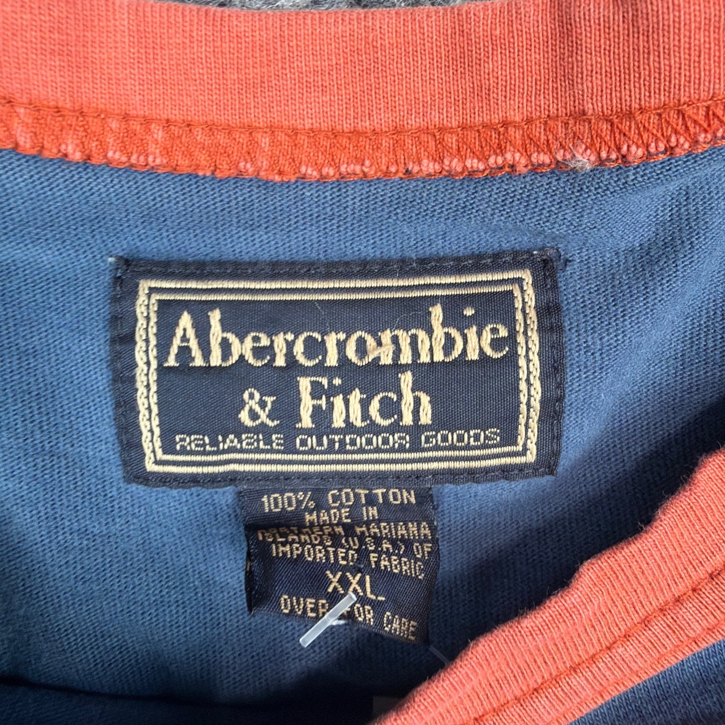 Abercrombie & Fitch Ringer Tee - Blue with Orange (XXL)