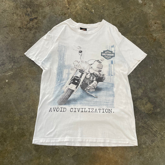 Avoid Civilization Harley Tee white