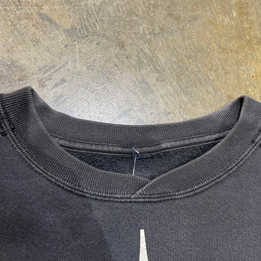 New Orleans Center Chest Logo Faded Black Crew