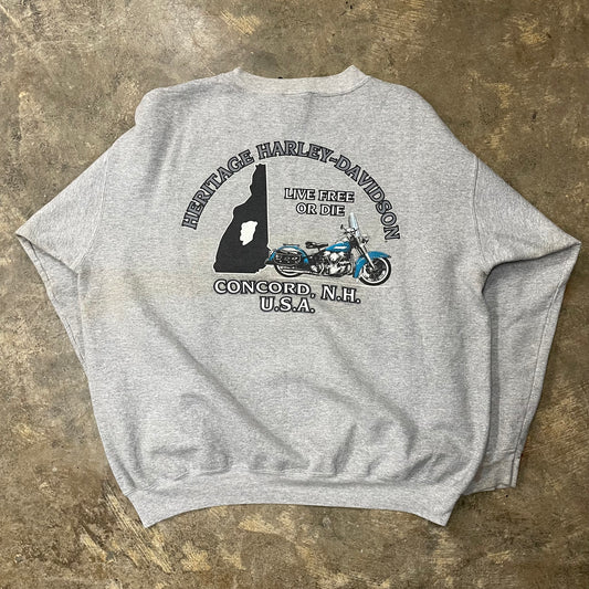 1998 Harley Davidson Concord, N.H. Heather Grey Crewneck