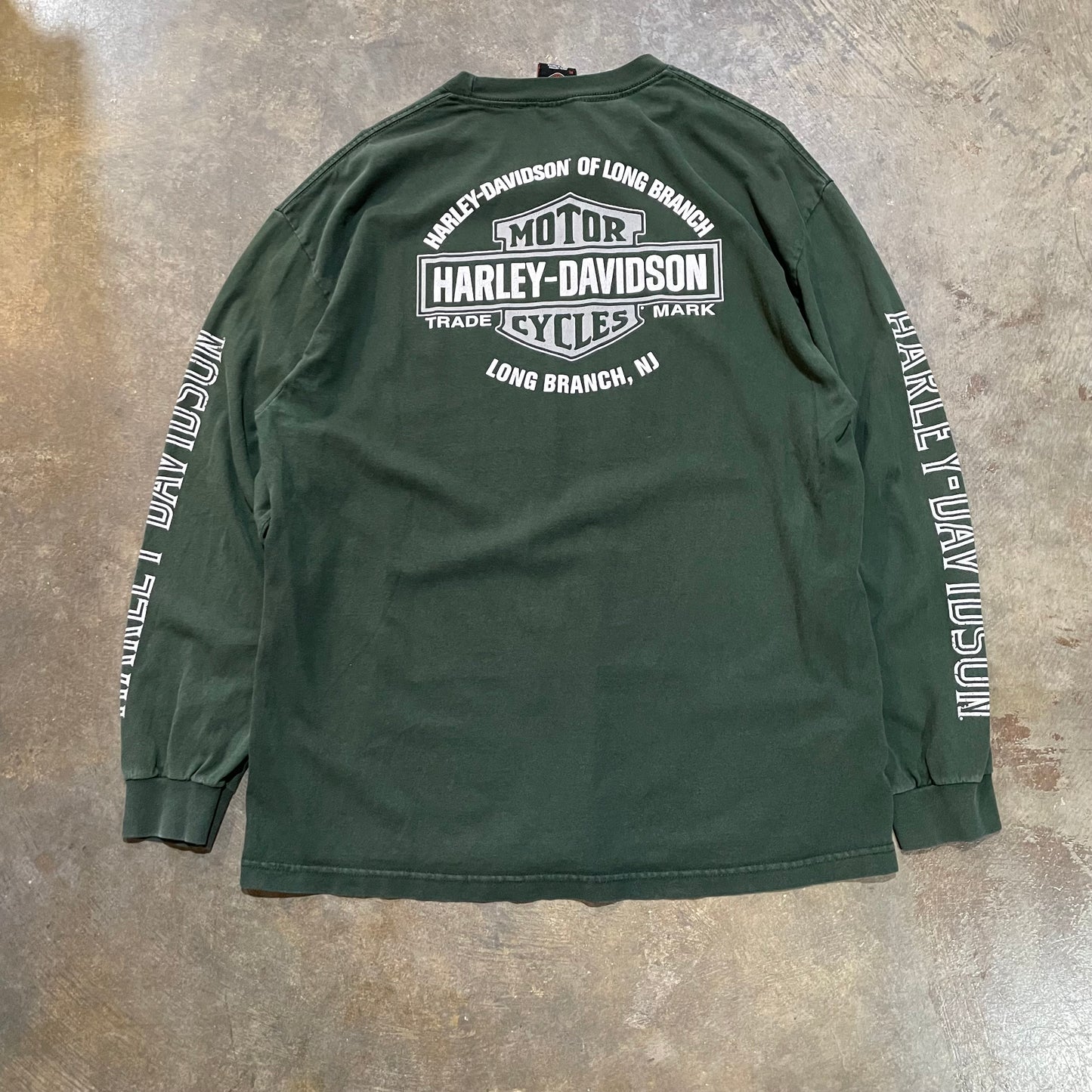 Authentic Harley Davidson Green LS tee