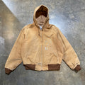 Tan Waffle Lined Carhartt Hooded Jacket (Broken Zipper)44