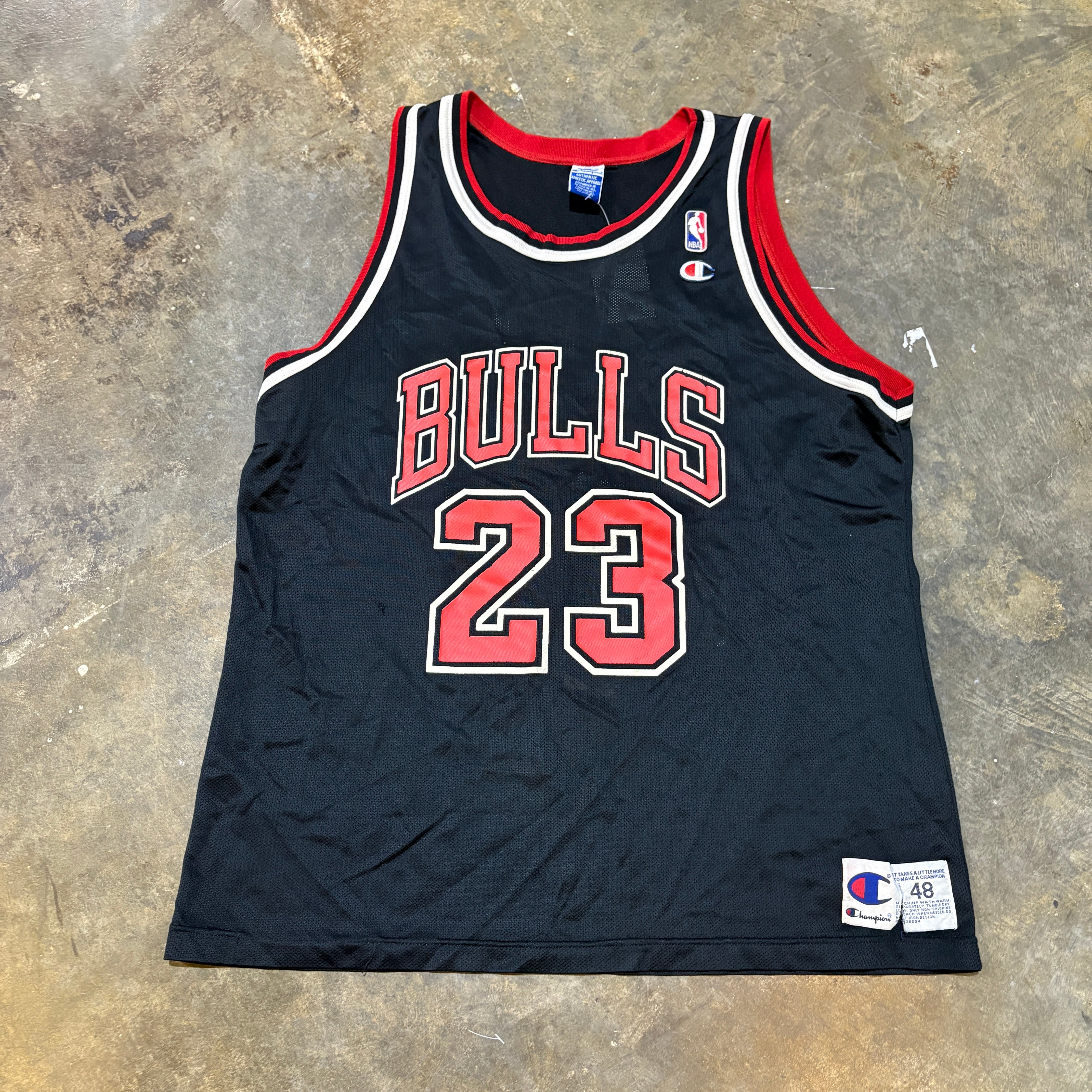Black Michael Jordan Bulls Champion Jersey