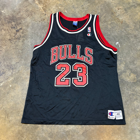 Black Michael Jordan Bulls Champion Jersey