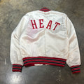 White Miami Heat Button-Up Varisty Jacket