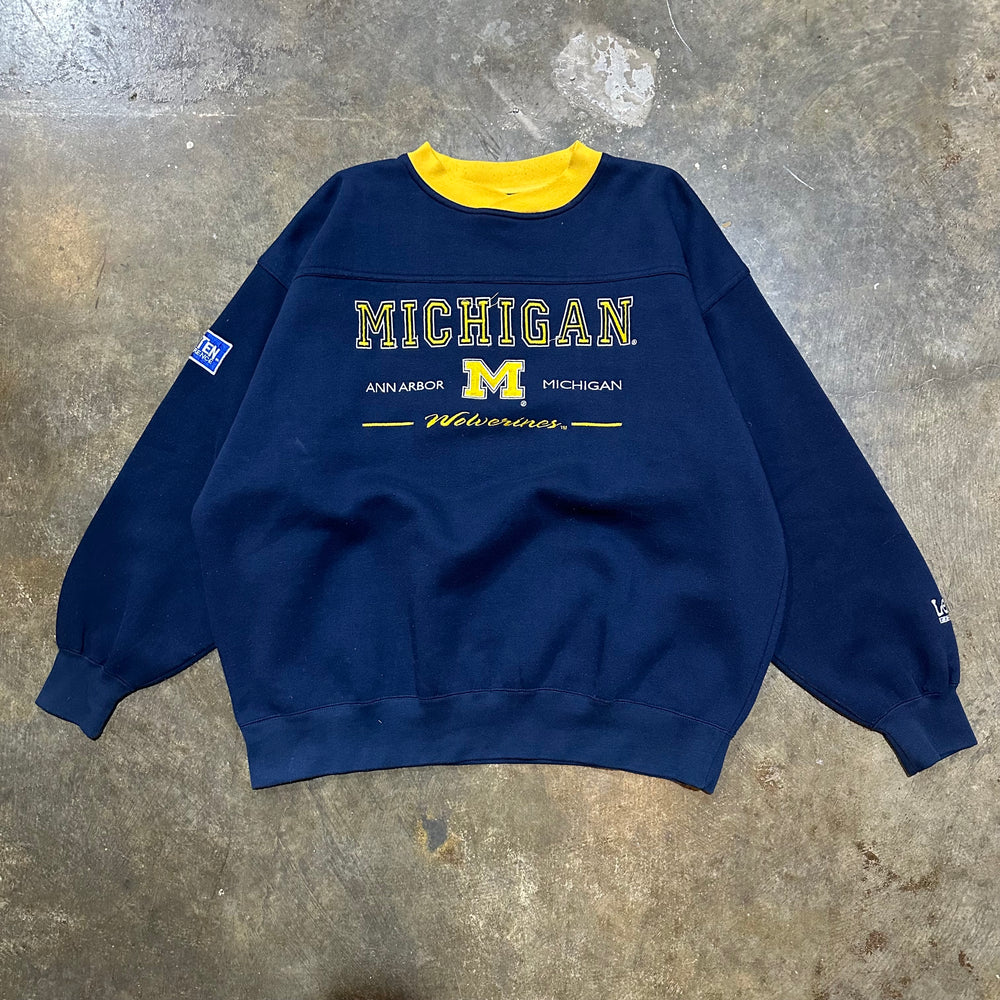 Michigan Wolverines Embroidered 2-Tone Sweatshirt