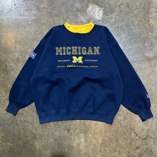 Michigan Wolverines Embroidered 2-Tone Sweatshirt