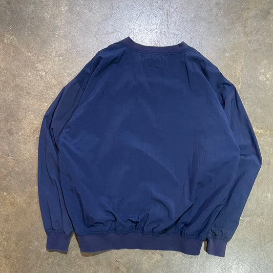 Navy Braves Small Logo Windbreaker Crew