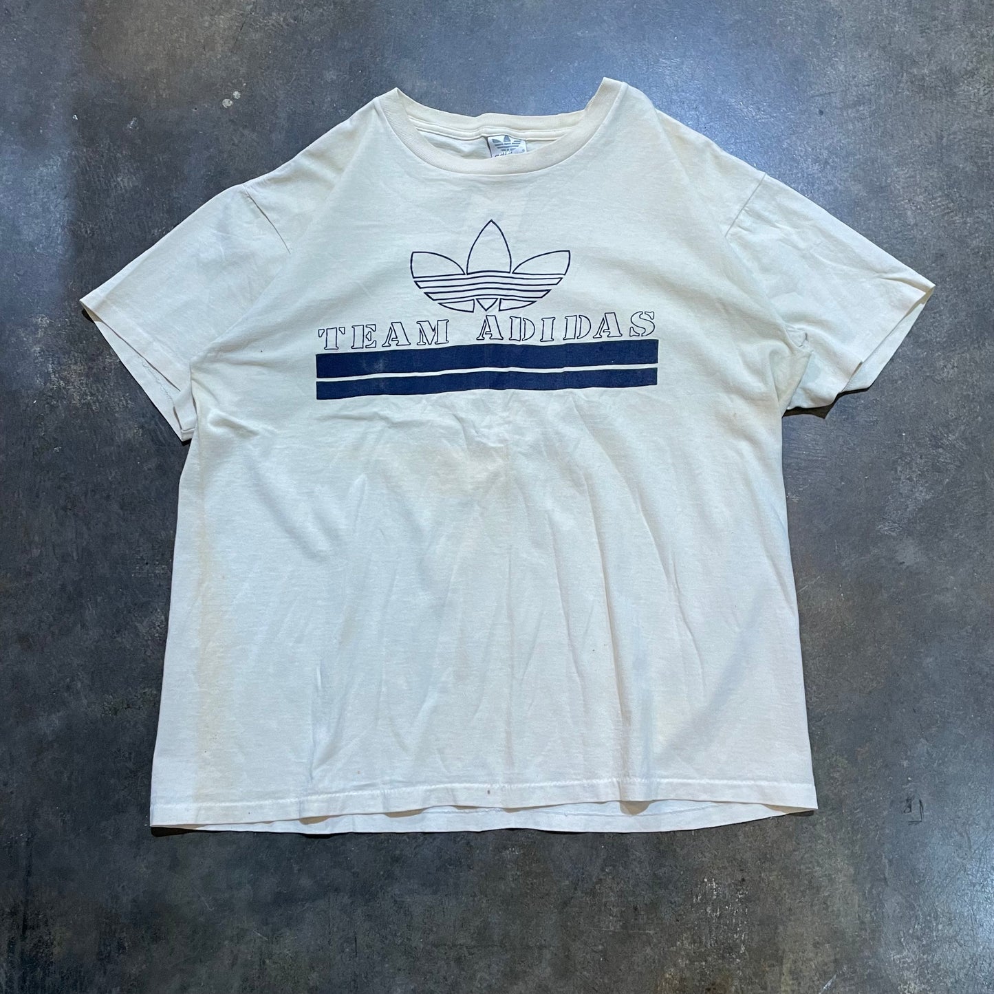 Team Adidas Navy Logo White Tee