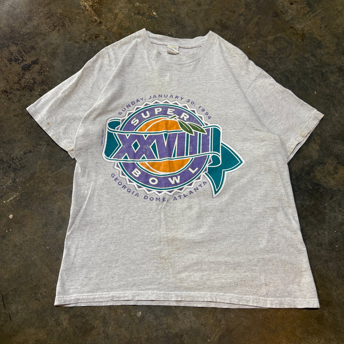 1994 Super Bowl Atl Grey Tee