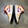 Jordan 1 Mid Light Curry Cardinal No Box