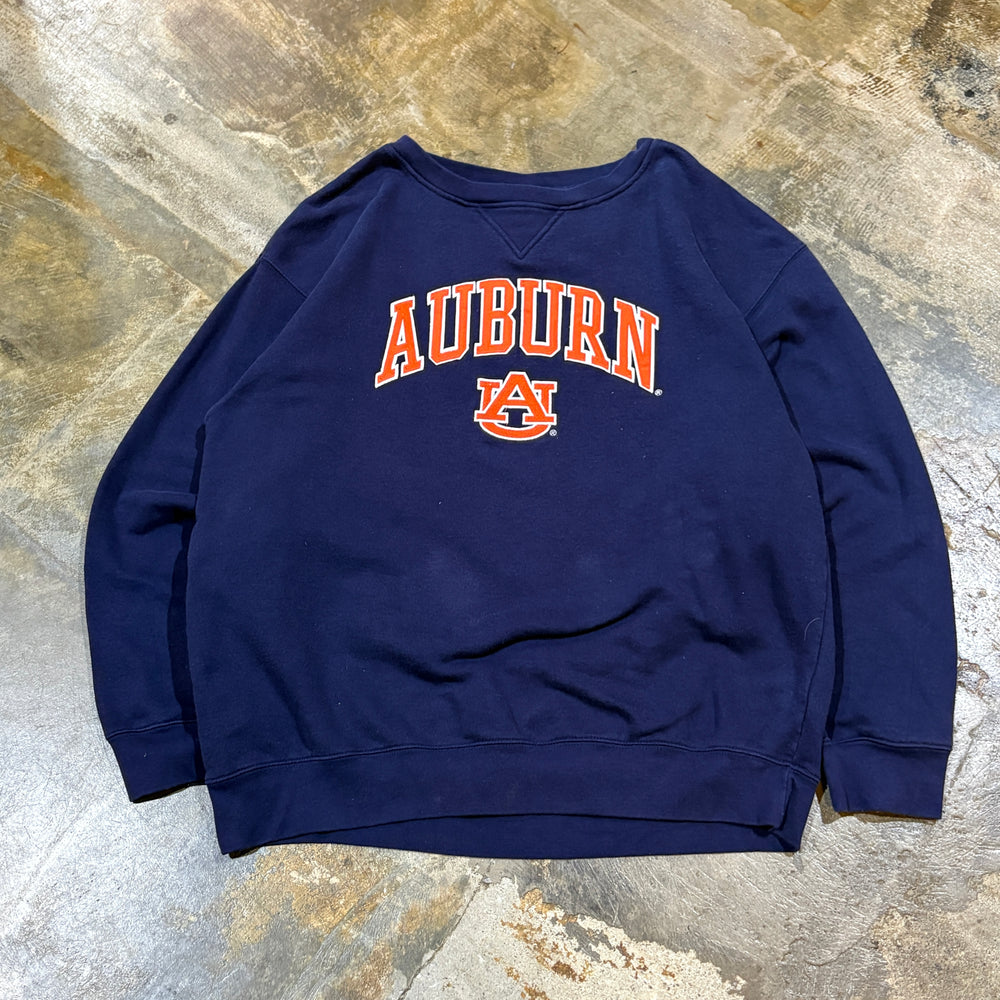 Auburn Spellout Simple Genuine Stuff Navy Crewneck