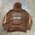 Harley Davidson Hoodie with Flaming Basketball Graphic