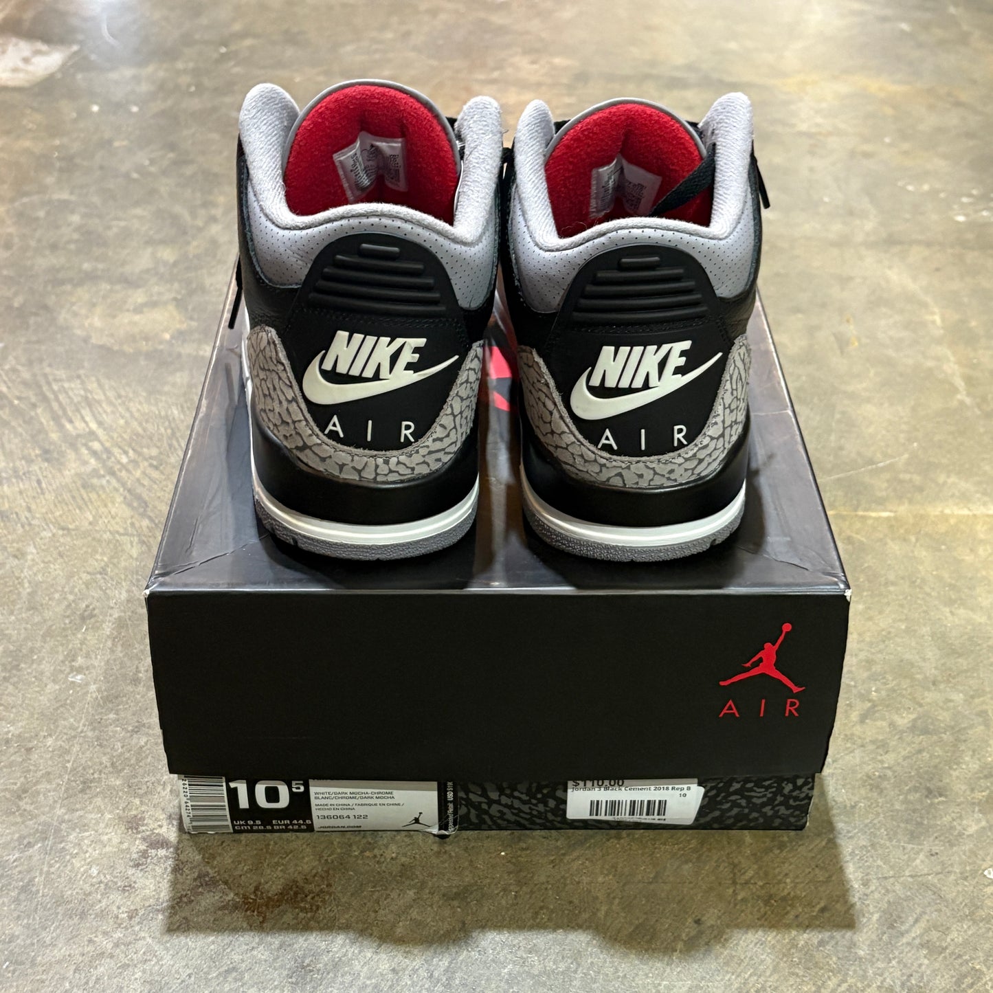 Jordan 3 Black Cement 2018 Rep Box
