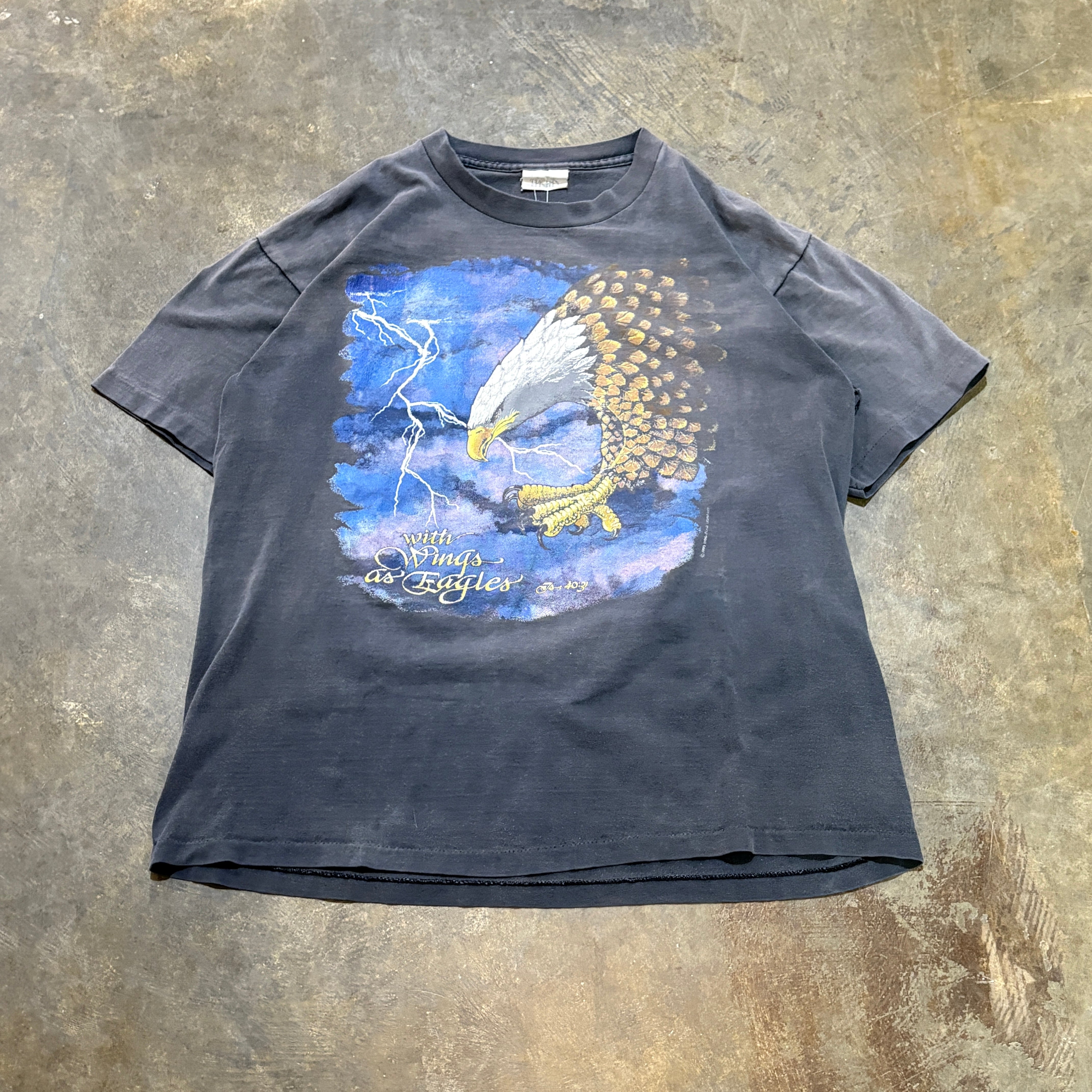 Faded Black 1990 Jesus Eagle Tee