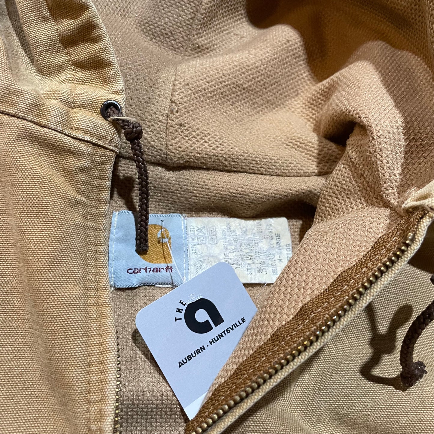 Tan Waffle Lined Carhartt Hooded Jacket11
