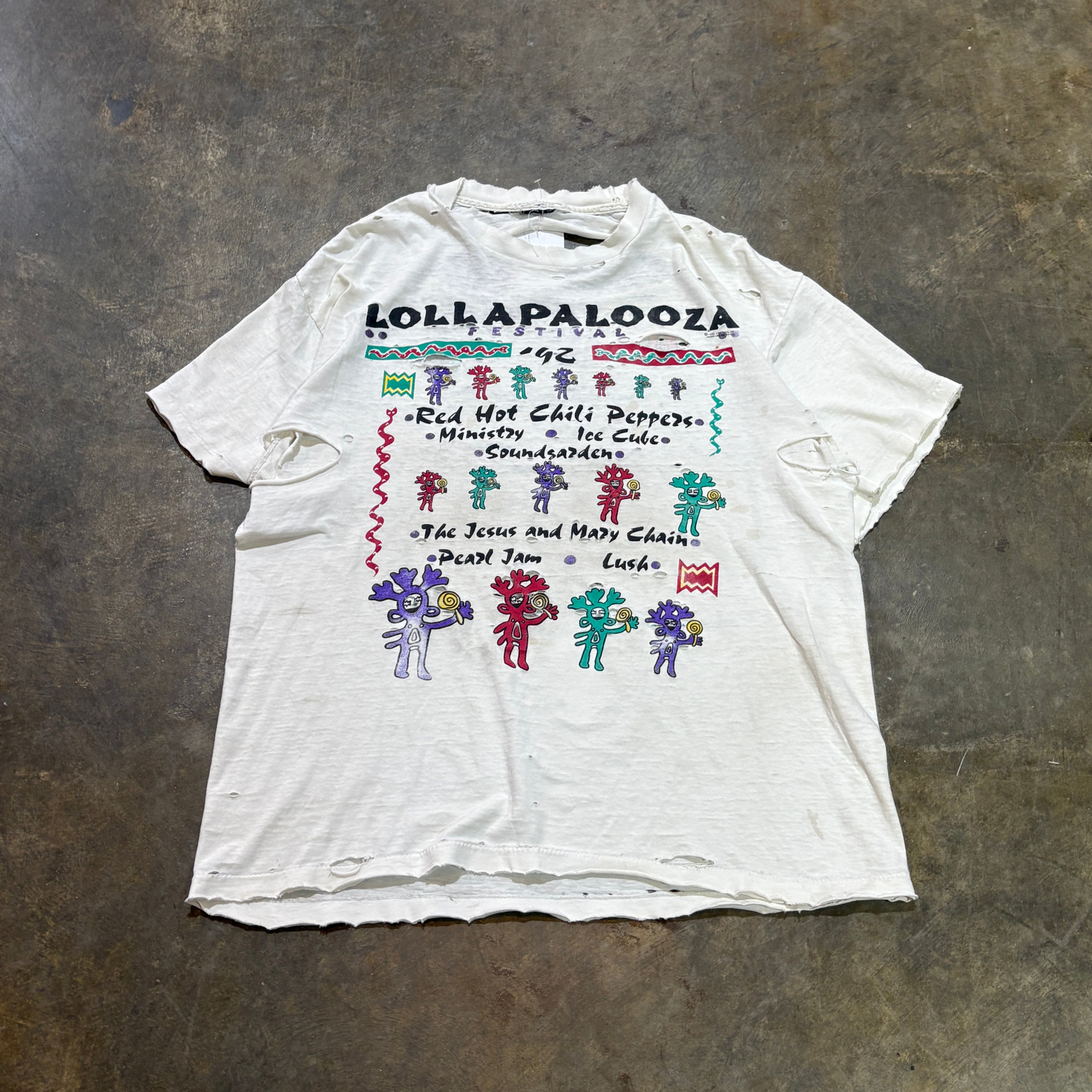 1992 Vintage Lollapalooza Festival Thrashed