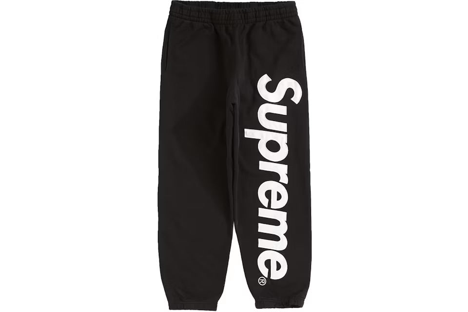 Supreme Satin Applique Sweatpant Black