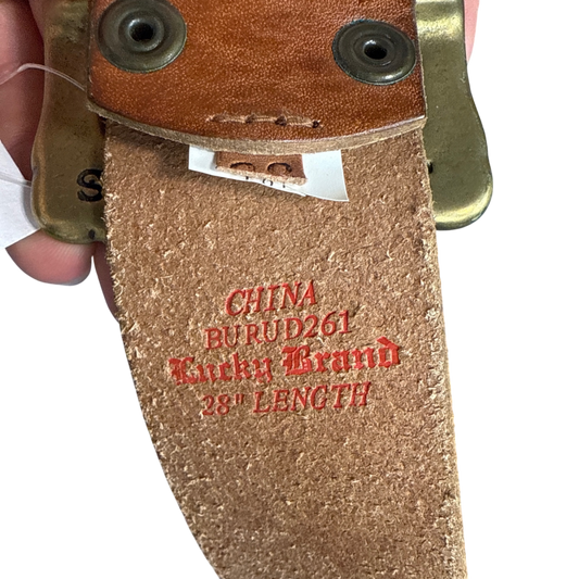 Lucky Brand Tooled Leather Belt - Brown (28" Length)