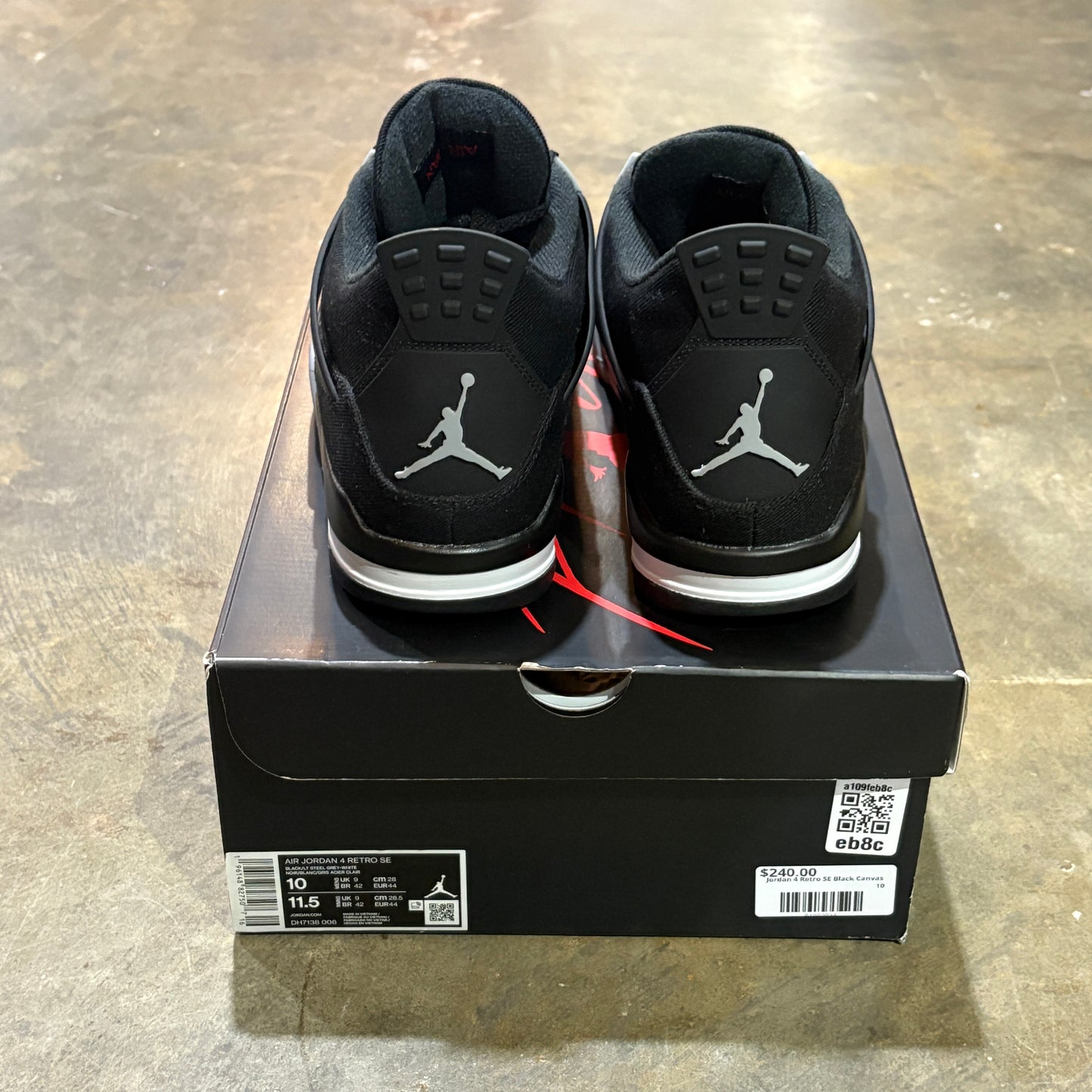 Jordan 4 Retro SE Black Canvas
