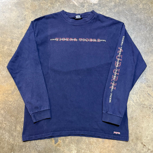 Navy Auburn Auburn Tigers Repeated LS Tee