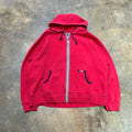 1990s Polo Sport Ralph Lauren Red Zip Hoodie (XXL)