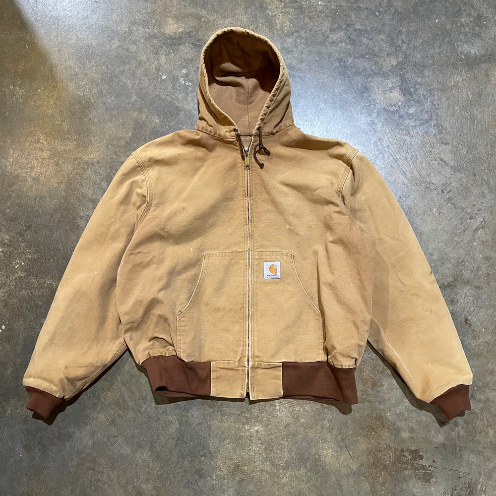 Tan Waffle Lined Carhartt Hooded Jacket11