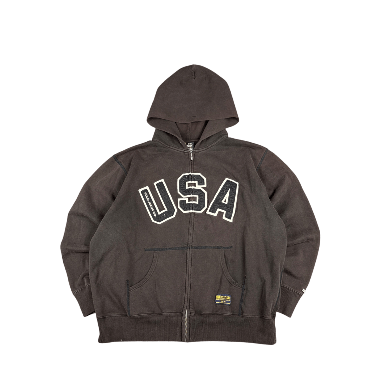 Ralph Lauren Polo Jeans USA Hoodie - Brown (XL)