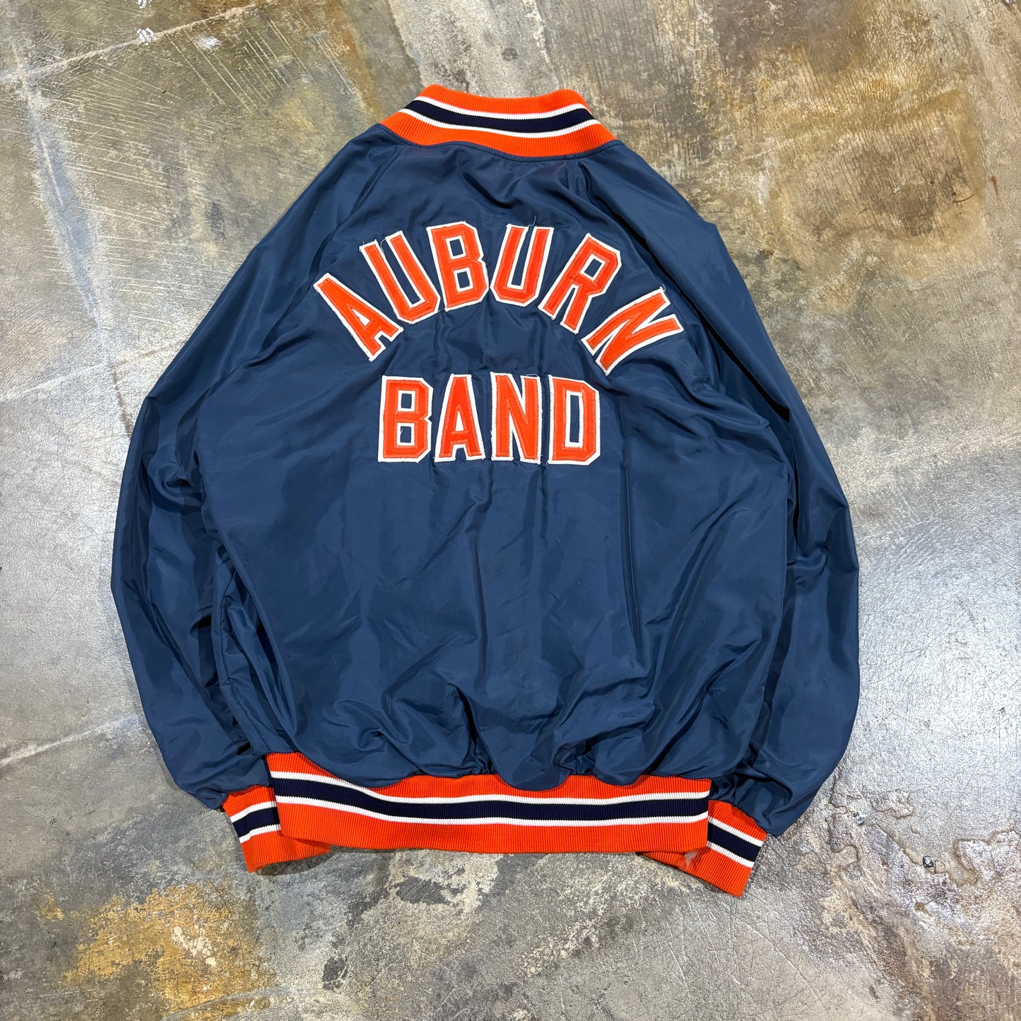 Navy Auburn Satin Jacket