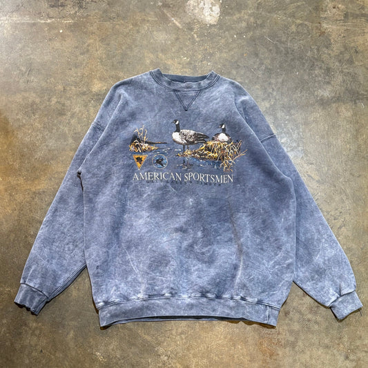American Sportsman Blue Faded Duck Crewneck