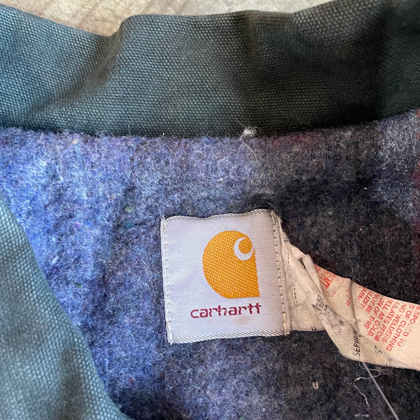 Dark Green Blanket Lined Carhartt Trucker Jacket
