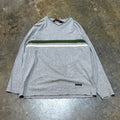 Simple Grey Green & White Stripe LS Tee