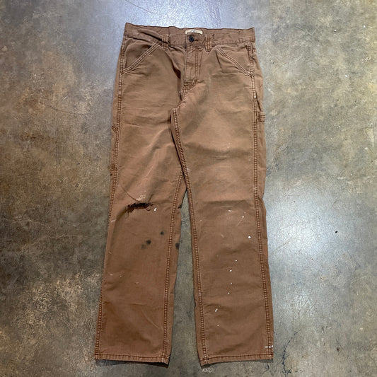 Brown Distressed Blue Mountain Carpenter Pants